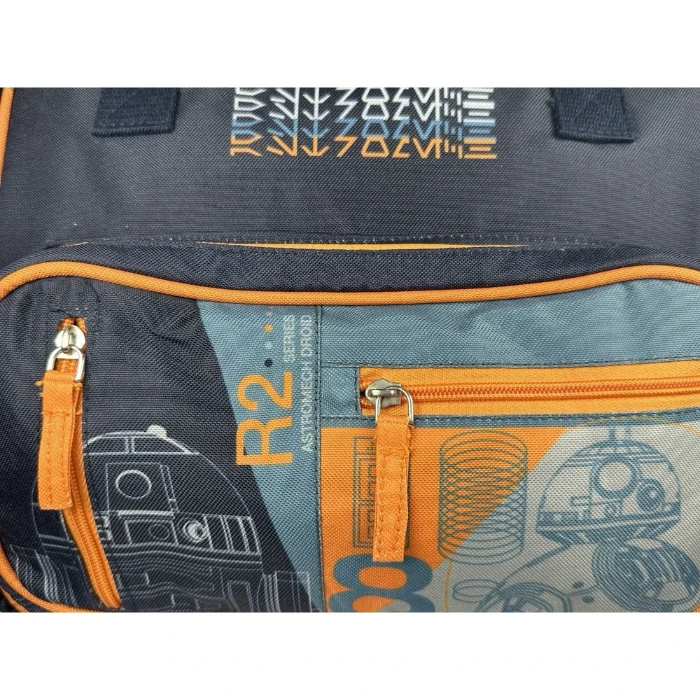 Disney Star Wars R2-D2 Droid Factory Bag Backpack Tote Navy Orange NWT